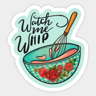 watch me whip vintage kitchen art Sticker